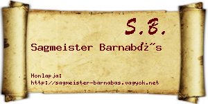 Sagmeister Barnabás névjegykártya